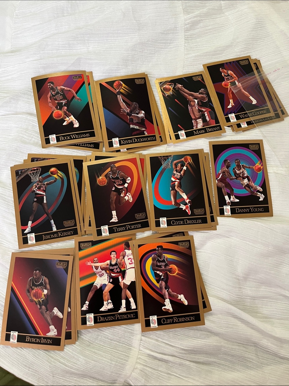 NBA Gold-Bordered Card Set with Black Fronts and Rainbow Accents